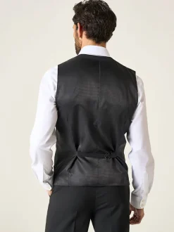 Vesten|Skopes - Darwin gilet met single breasted en hoog wolgehalte Zwart