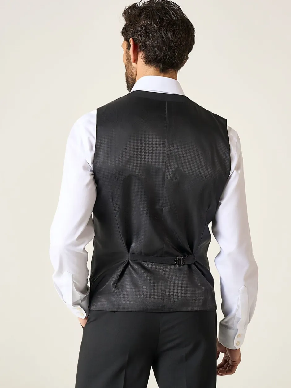 Vesten|Skopes - Darwin gilet met single breasted en hoog wolgehalte Zwart
