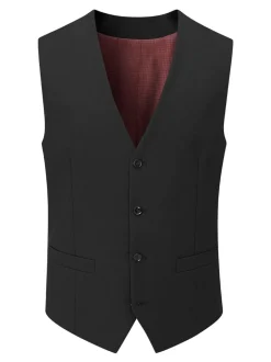 Vesten|Skopes - Darwin gilet met single breasted en hoog wolgehalte Zwart