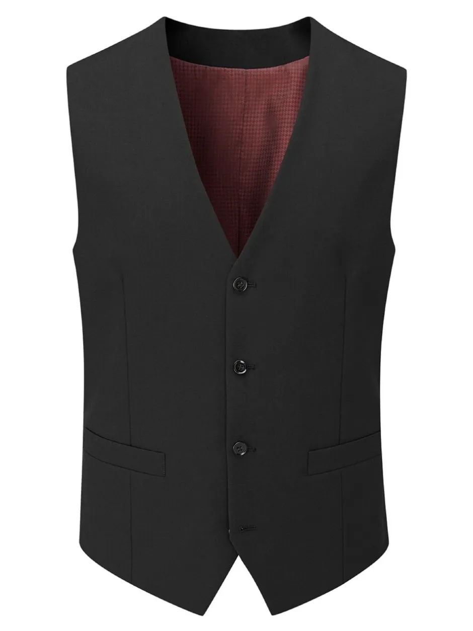 Vesten|Skopes - Darwin gilet met single breasted en hoog wolgehalte Zwart