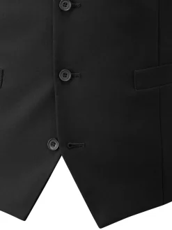 Vesten|Skopes - Darwin gilet met single breasted en hoog wolgehalte Zwart
