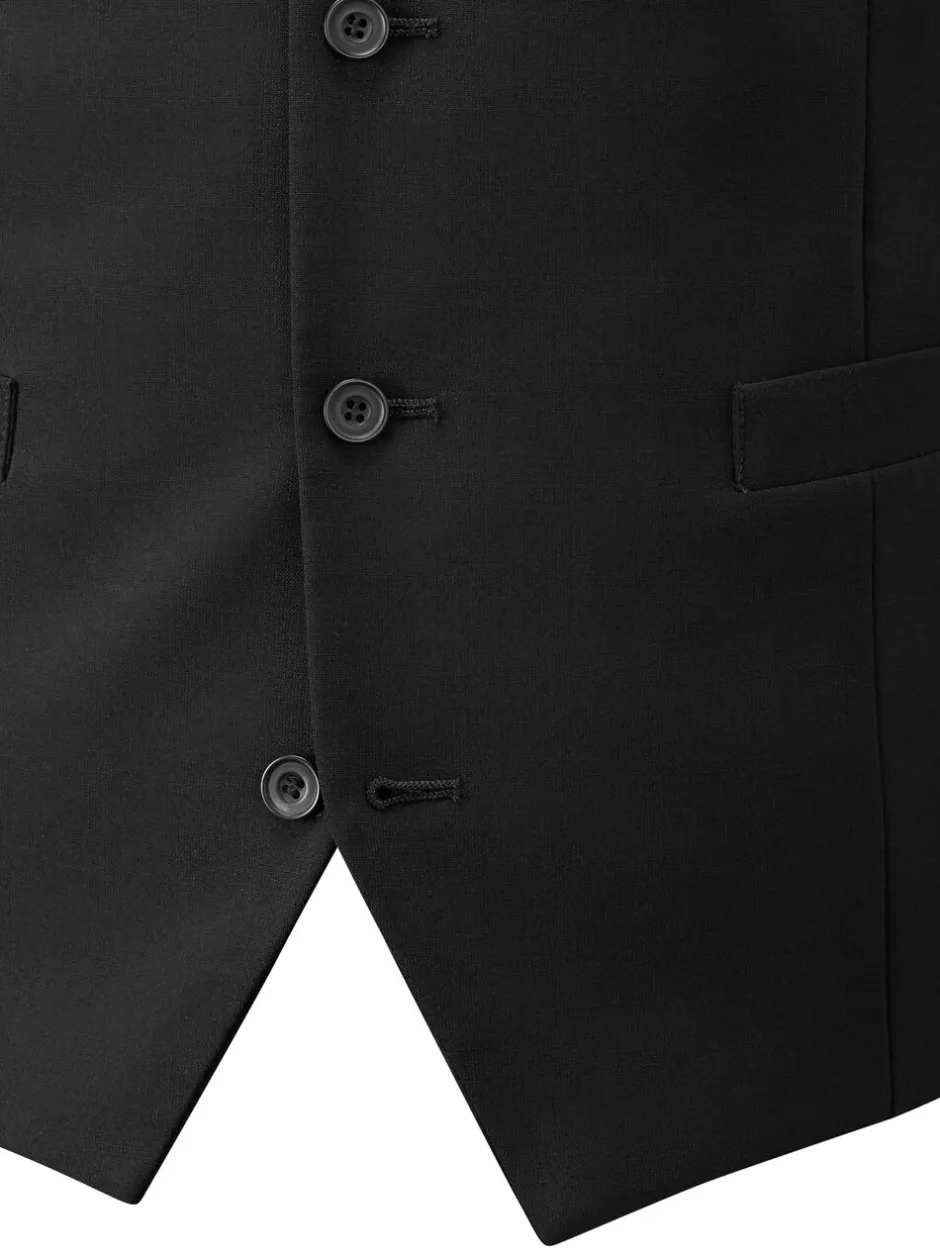 Vesten|Skopes - Darwin gilet met single breasted en hoog wolgehalte Zwart