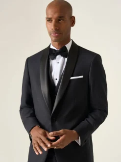 Smokings En Feestkleding|Skopes - getailleerd Newman-kostuum met ruit: jas Zwart