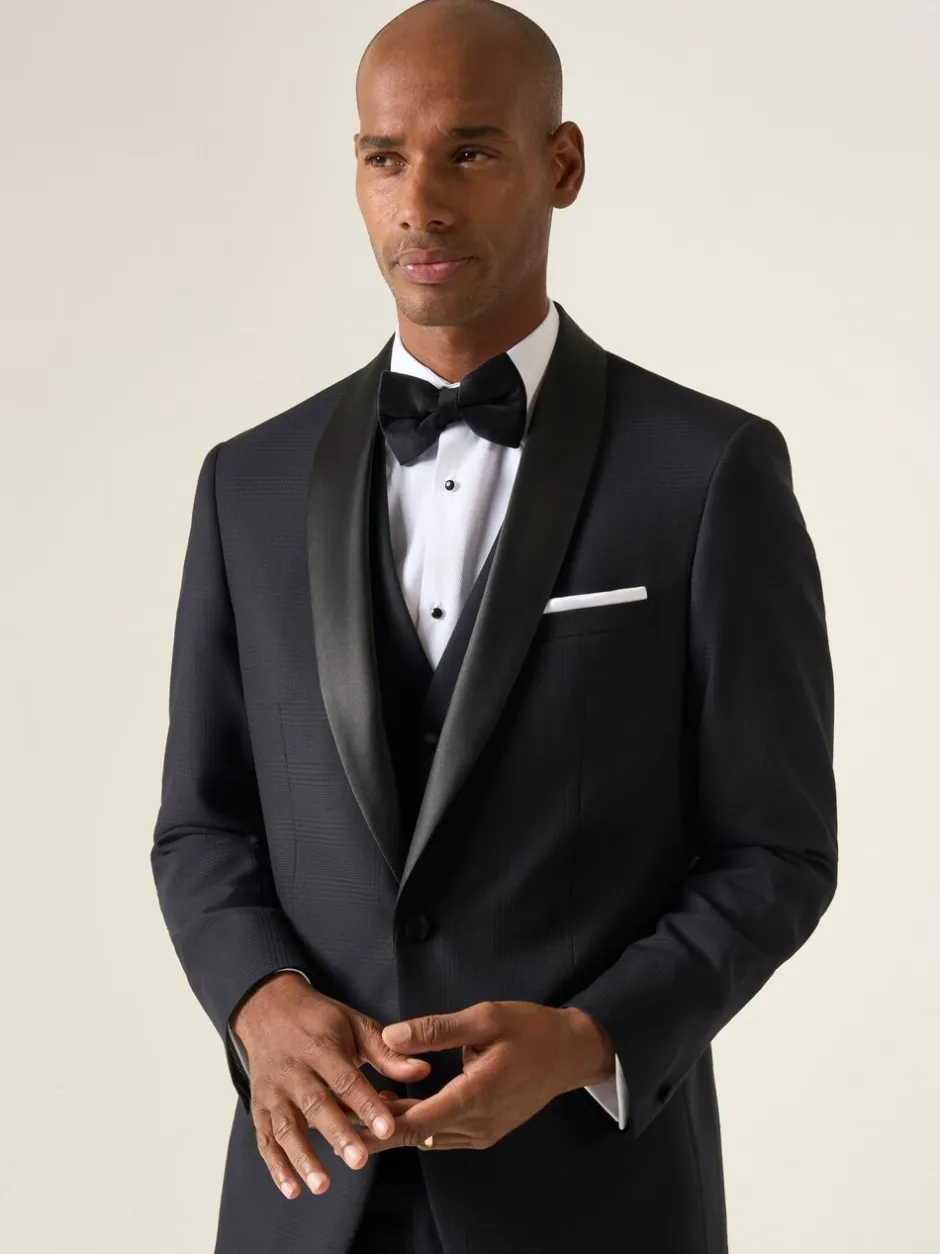 Smokings En Feestkleding|Skopes - getailleerd Newman-kostuum met ruit: jas Zwart