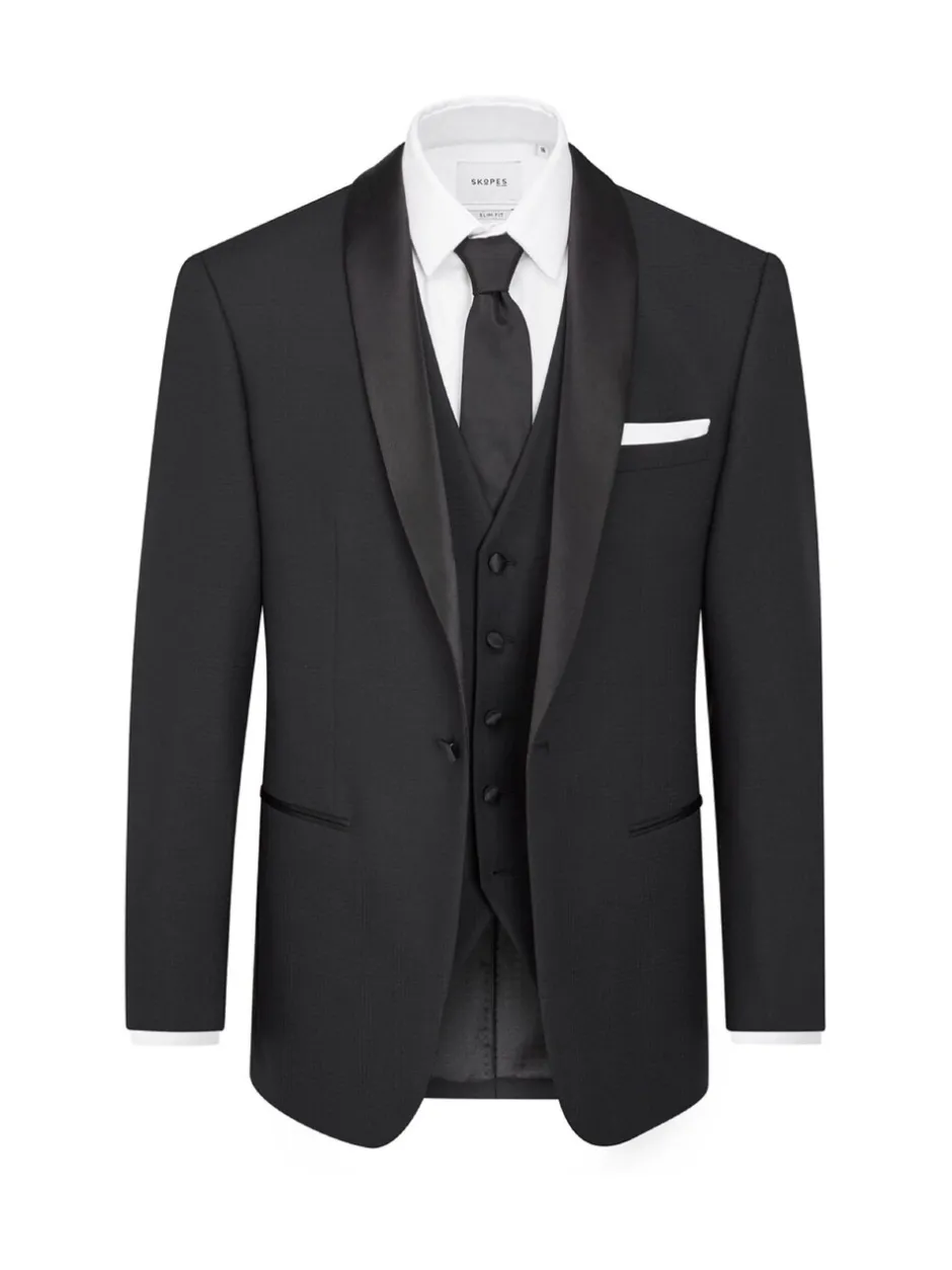 Smokings En Feestkleding|Skopes - getailleerd Newman-kostuum met ruit: jas Zwart