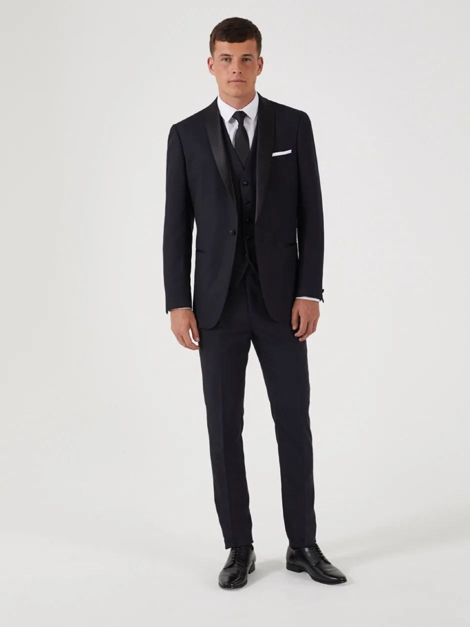 Smokings En Feestkleding*Skopes - getailleerd Newman-kostuum met ruit: pantalon Zwart