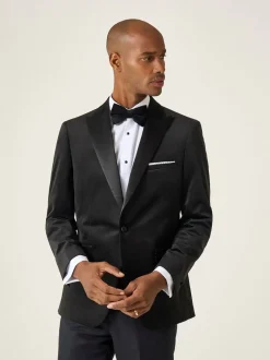Smokings En Feestkleding|Skopes - Jive modieus gesneden fluwelen jack Zwart