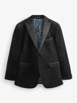 Smokings En Feestkleding|Skopes - Jive modieus gesneden fluwelen jack Zwart