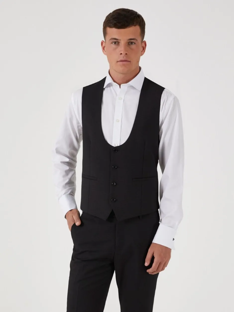 Vesten|Skopes - Milan Scoop Slim fit gilet Zwart