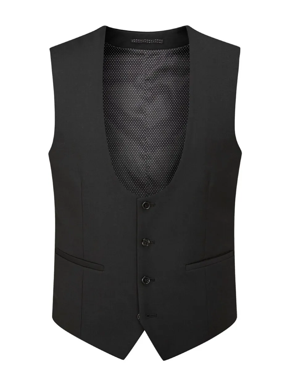 Vesten|Skopes - Milan Scoop Slim fit gilet Zwart