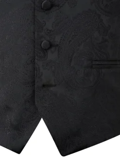 Vesten|Skopes - Party Paisley Waistcoat Zwart