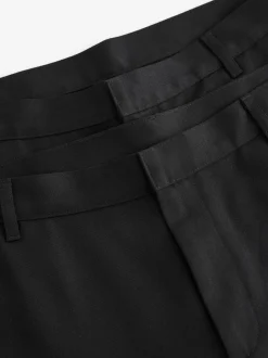 Formele Broek*Next - Slim Fit - 2 Modieuze broeken zonder bandplooi Zwart