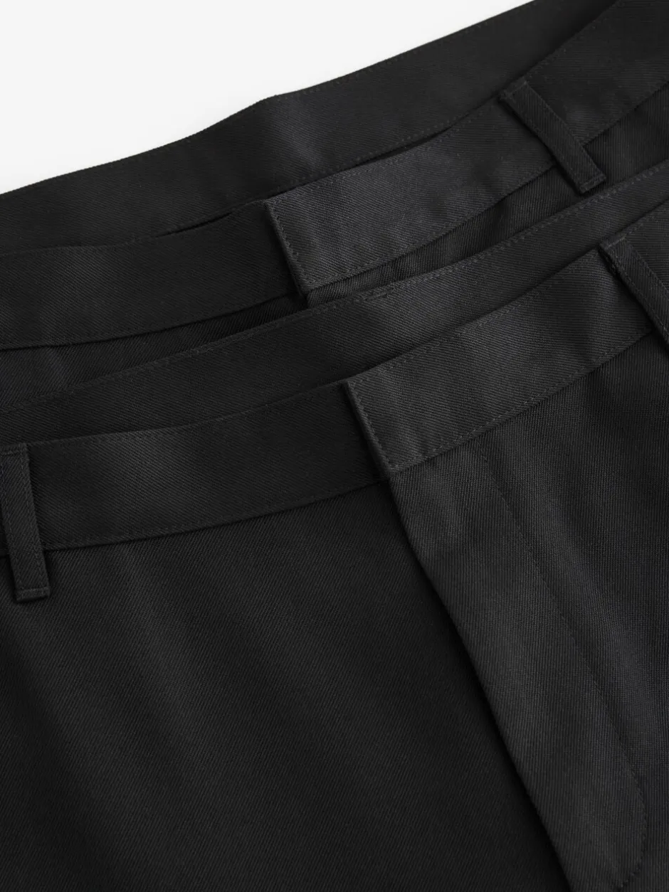 Formele Broek*Next - Slim Fit - 2 Modieuze broeken zonder bandplooi Zwart