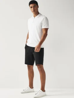 Shorts|Next Zwart - Slim Fit - Chinoshort met stretch
