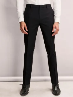 Formele Broek|Broeken En Chino's*Next - Slim Fit - Elasticated Waist Motionflex Stretch Smart Trousers Zwart