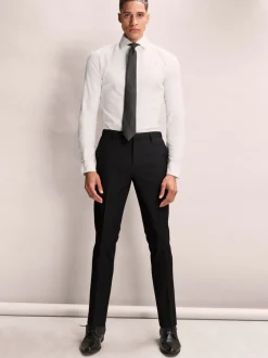Formele Broek|Broeken En Chino's*Next - Slim Fit - Elasticated Waist Motionflex Stretch Smart Trousers Zwart