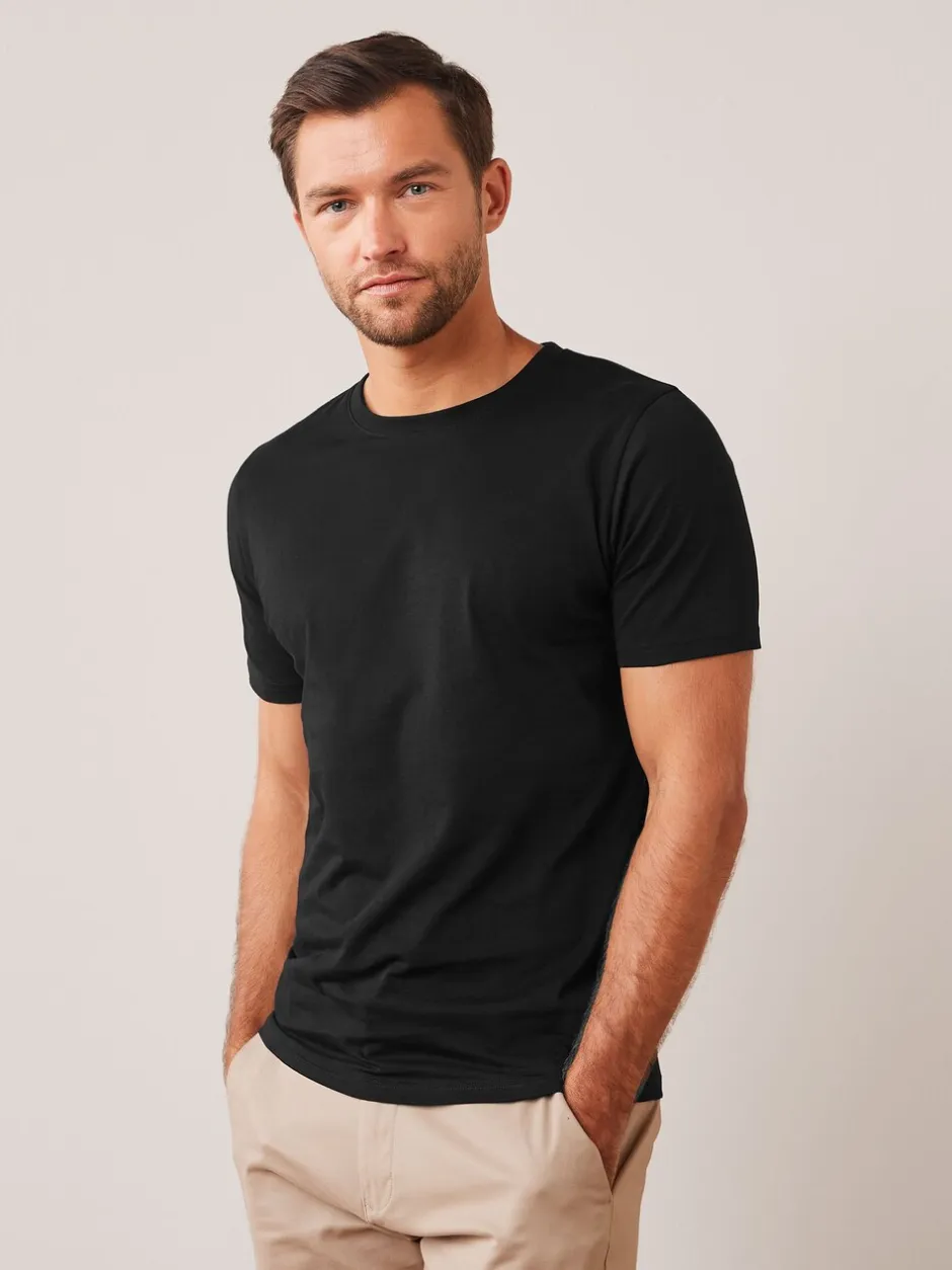 T-Shirts En Hemden*Next Zwart - Slim Fit - Essentieel katoenen T-shirt met ronde hals