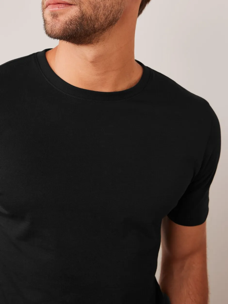 T-Shirts En Hemden*Next Zwart - Slim Fit - Essentieel katoenen T-shirt met ronde hals