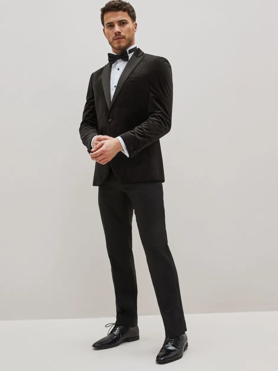 Smokings En Feestkleding|Blazers En Business-Jasjes|Next - Slim Fit - Fluwelen blazer Zwart