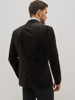 Smokings En Feestkleding|Blazers En Business-Jasjes|Next - Slim Fit - Fluwelen blazer Zwart