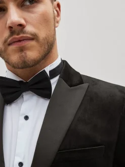 Smokings En Feestkleding|Blazers En Business-Jasjes|Next - Slim Fit - Fluwelen blazer Zwart