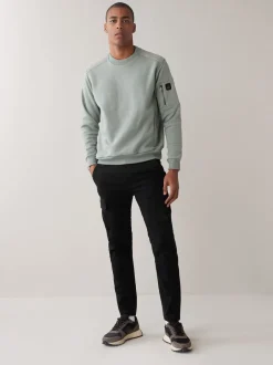 Broeken En Chino's*Next Zwart - Slim Fit - Katoenen cargostretchbroek