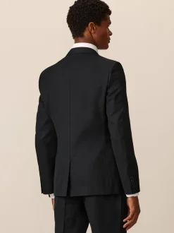 Blazers En Business-Jasjes|Pakken*Next Zwart - Slim Fit - Kostuum met textuur: colbert