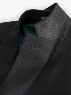 Blazers En Business-Jasjes|Pakken*Next Zwart - Slim Fit - Kostuum met textuur: colbert