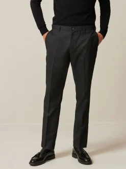 Formele Broek|Next Zwart - Slim Fit - Modieuze broek met textuur