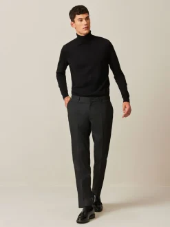 Formele Broek|Next Zwart - Slim Fit - Modieuze broek met textuur