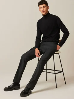 Formele Broek|Next Zwart - Slim Fit - Modieuze broek met textuur
