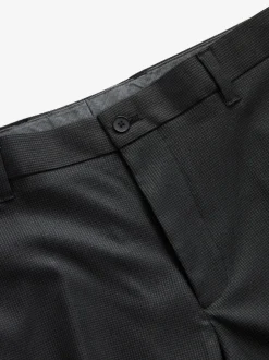 Formele Broek|Next Zwart - Slim Fit - Modieuze broek met textuur