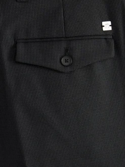 Formele Broek|Next Zwart - Slim Fit - Modieuze broek met textuur