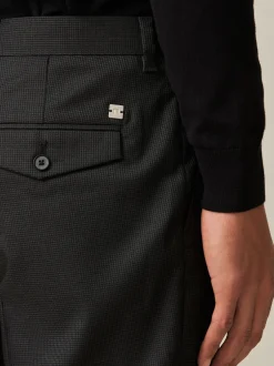 Formele Broek|Next Zwart - Slim Fit - Modieuze broek met textuur