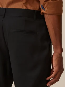 Formele Broek|Next - Slim Fit - Modieuze broek zonder plooien Zwart