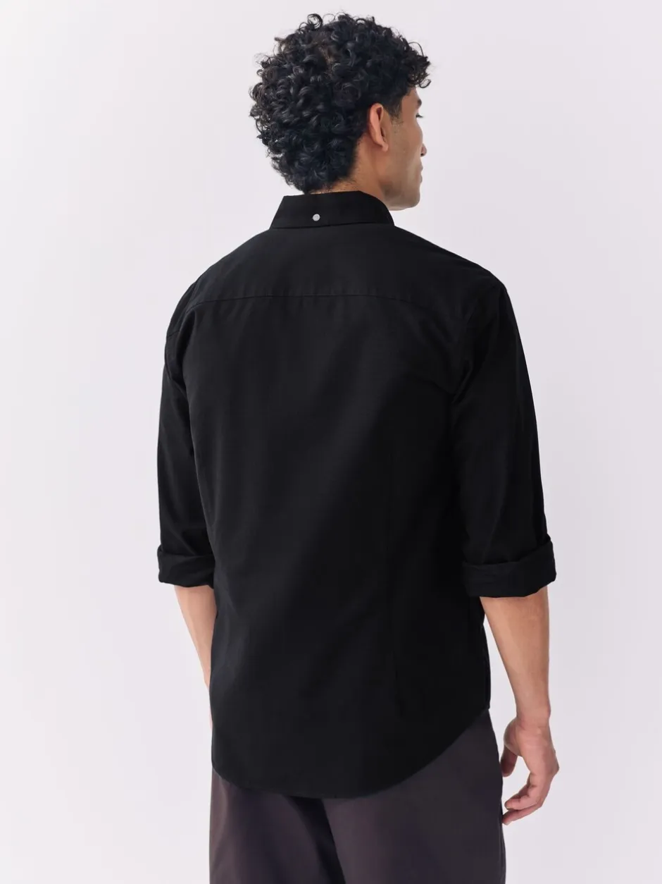 Formele Overhemden|Shirts*Next Zwart - Slim Fit - Oxford-hemd met lange mouwen