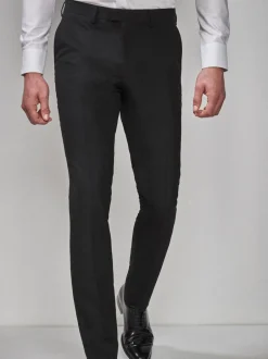 Smokings En Feestkleding*Next - Slim Fit - Pantalon in smokingstijl Zwart