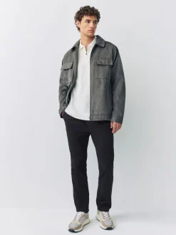 Broeken En Chino's|Next - Slim Fit - Pleated Stretch Chinos Trousers With Elasticated Waist Zwart