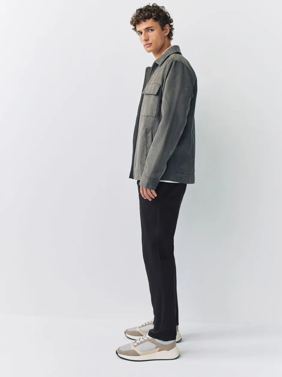 Broeken En Chino's|Next - Slim Fit - Pleated Stretch Chinos Trousers With Elasticated Waist Zwart