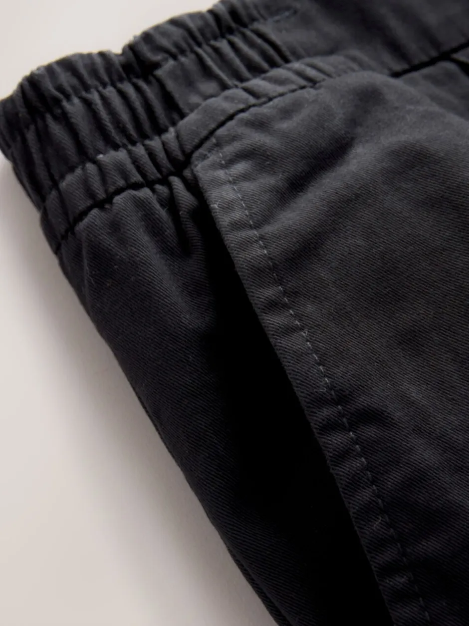 Broeken En Chino's|Next - Slim Fit - Pleated Stretch Chinos Trousers With Elasticated Waist Zwart