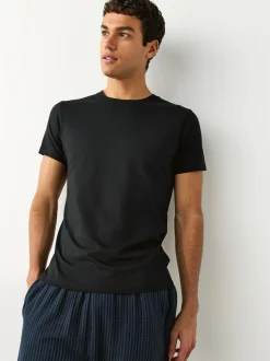 Ondergoed|Ondergoed*Next Zwart - Slim Fit - Set van 5 100% katoenen T-shirts met laagjes
