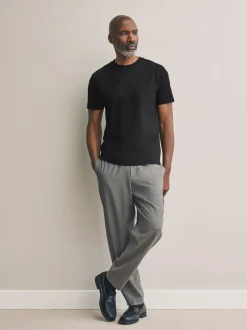 T-Shirts En Hemden*Next - Slim Fit - Signature SUPIMA® katoenen T-shirt met ronde hals Zwart