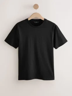 T-Shirts En Hemden*Next - Slim Fit - Signature SUPIMA® katoenen T-shirt met ronde hals Zwart