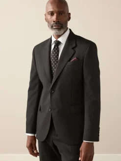 Pakken|Next - Slim Fit - Signature Nova Fides 100% Italian Wool Suit Jacket Zwart