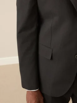 Pakken|Next - Slim Fit - Signature Nova Fides 100% Italian Wool Suit Jacket Zwart