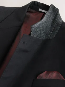 Pakken|Next - Slim Fit - Signature Nova Fides 100% Italian Wool Suit Jacket Zwart