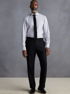 Formele Broek|Next - Slim Fit - Signature - 100% Wollen broek met Motion Flex-tailleband Zwart