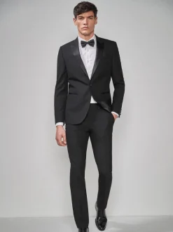 Smokings En Feestkleding|Blazers En Business-Jasjes|Next - Slim Fit - Smoking: colbert Zwart