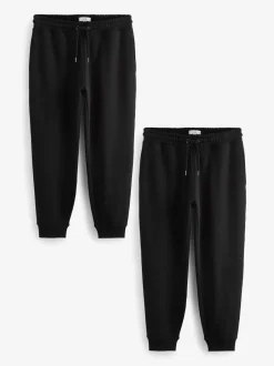 Joggingbroeken*Next - Slim Fit Brushback Heavyweight 2 Pack Joggers Zwart
