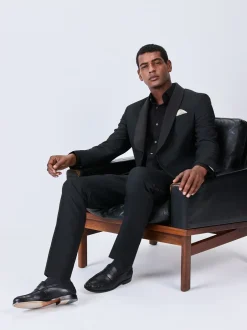 Smokings En Feestkleding|Blazers En Business-Jasjes*Next - Slim Fit Jacquard Tuxedo Suit Jacket Zwart